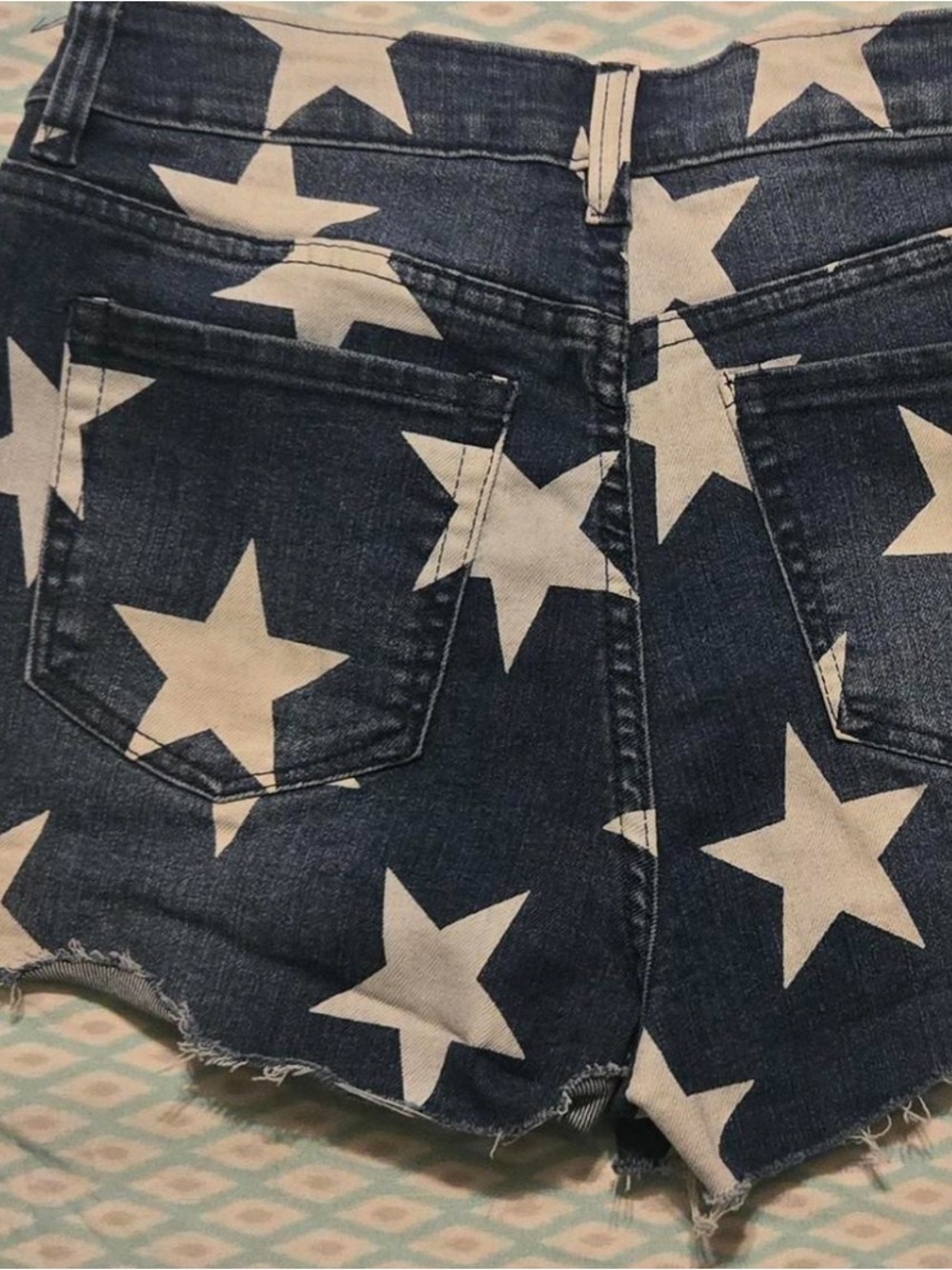 YMI Navy Denim Star Print Shorts
